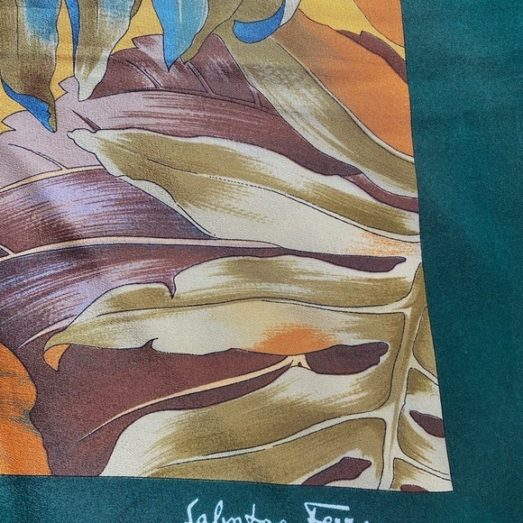 SALVATORE Ferragamo fix silk scarf with hand rolled edges - Picture 6 of 17